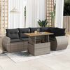 vidaXL Set Divano da Giardino 6 pz con Cuscini Grigio in Polyrattan