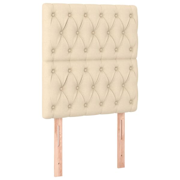 vidaXL Testiera a LED Crema 80x7x118/128 cm in Tessuto