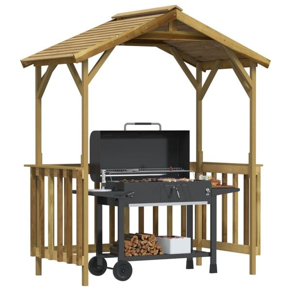 vidaXL Capanno per Barbecue 163,5x93x210 cm in Pino Impregnato
