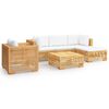 vidaXL Set Divani da Giardino 6 pz con Cuscini Legno Massello di Teak