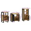 vidaXL Set di mobili per il bagno 3 pcs Legno Recuperato Massello