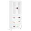 vidaXL Credenza Bianca 69,5x34x180 cm in Legno Multistrato