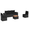 vidaXL Set Divano da Giardino 6 pz con Cuscini Nero in Polyrattan