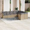 vidaXL Set Divano da Giardino 9 pz con Cuscini Beige in Polyrattan