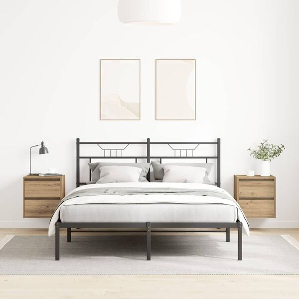 vidaXL Comodini a Muro 2 pz Rovere Artigianale 38x34x40 cm