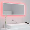 vidaXL Specchio da Bagno LED Bianco Lucido 100x8,5x37 cm in Acrilico