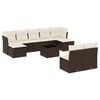 vidaXL Set Divani da Giardino 10pz con Cuscini in Polyrattan Marrone