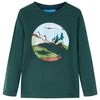 vidaXL Maglietta da Bambino Maniche Lunghe Verde Scuro 116
