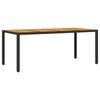 vidaXL Tavolo Giardino Piano Legno Acacia Nero 190x90x75 cm Polyrattan