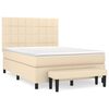 vidaXL Giroletto a Molle con Materasso Crema 140x200 cm in Tessuto