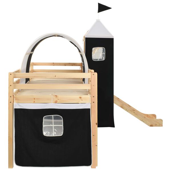 vidaXL Letto a Castello per Bambini Scivolo e Scala in Pino 97x208cm