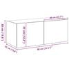 vidaXL Mobile TV da parete Rovere Nero 80 x 35 x 31 cm