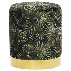 vidaXL Sgabello Rotondo con Contenitore Multicolore in Tessuto 31 x 37 cm