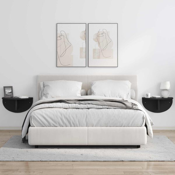 vidaXL Scaffale da parete Nero 48 x 24 x 24 cm Legno multistrato