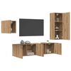vidaXL Mobile TV 4 pcs Rovere artigianale Legno multistrato