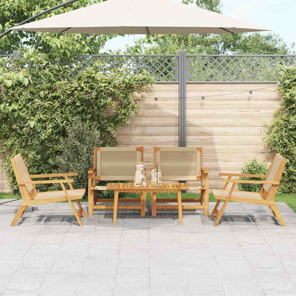 vidaXL Sedie da Giardino con Tavolo 5 pcs Beige