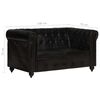 vidaXL Divano Chesterfield a 2 Posti Nero in Vera Pelle
