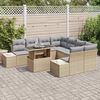 vidaXL Set di divani 9 pcs Beige e Grigio Chiaro polyrattan