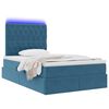 vidaXL Letto con contenitore e LED con led Blu 120 x 190 cm Velluto