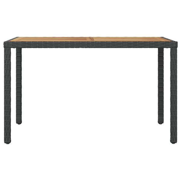 vidaXL Tavolo da Giardino Nero e Marrone 123x60x74 cm Acacia Massello