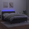 vidaXL Letto a Molle con Materasso e LED Grigio Scuro 140x190 cm