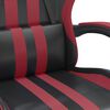 vidaXL Sedia da Gaming con Poggiapiedi Nero e Rosso Vino in Similpelle