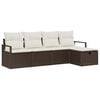 vidaXL Set Divano da Giardino con cuscino 5 pcs Marrone Poly Rattan