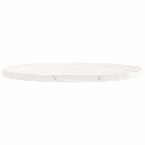 vidaXL Piano Tavolo Rotondo Bianco &Oslash;90x3 cm in Legno Massello di Pino