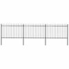 vidaXL Recinzione da Giardino con Punta a Lancia in Acciaio 504x120 cm Nero