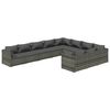 vidaXL Set Divani da Giardino 10 pz con Cuscini in Polyrattan Grigio