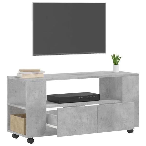 vidaXL Mobile Porta TV Grigio Cemento 102x34,5x43cm Legno Multistrato