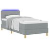 vidaXL Letto a Sorgente LED con led Grigio chiaro 90 x 190 cm Tessuto