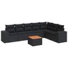 vidaXL Set Divani da Giardino con Cuscini 8 pz Nero in Polyrattan