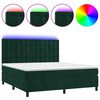 vidaXL Letto a Molle con Materasso e LED Verde Scuro 180x200cm Velluto