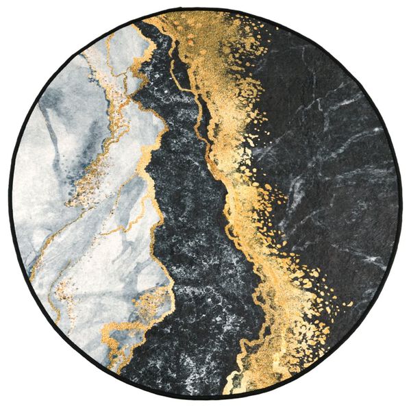 vidaXL Tappeto Lavabile Multicolore Ø 120 cm Antiscivolo