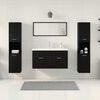 vidaXL Set di mobili per il bagno 4 pcs Rovere Nero Legno multistrato