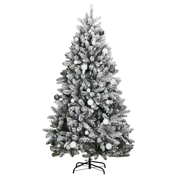vidaXL Albero Natale Incernierato con 300 LED e Palline 240 cm