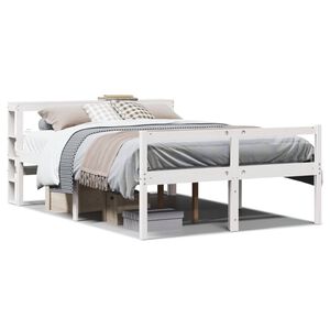 vidaXL Letto Anziani con Testiera Bianco 120x200cm Legno Massello Pino
