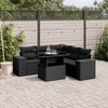 vidaXL Set Divano da Giardino 6 pz con Cuscini Nero in Polyrattan
