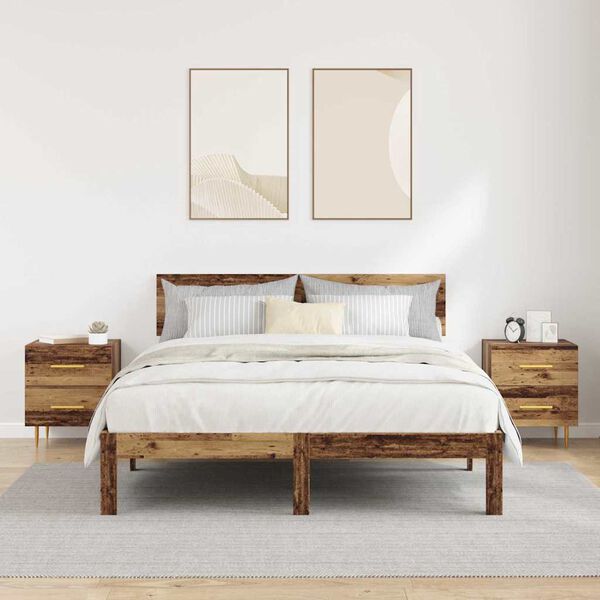 vidaXL Armadio da Notte 2 pcs Legno vecchio 40 x 35 x 47,5 cm