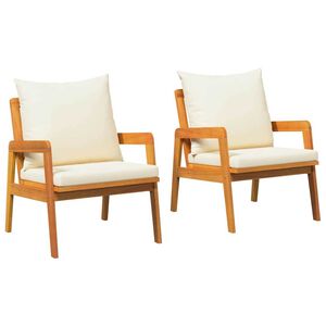 vidaXL Sedia da Giardino 2 pcs Olio Naturale Legno di Acacia Massello