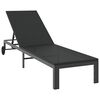 vidaXL Lettino da Sole 1-persona Nero 206 x 62.5 x 74 cm polyrattan