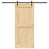 vidaXL Porta Scorrevole con Set Hardware 100x210cm Legno Massello Pino