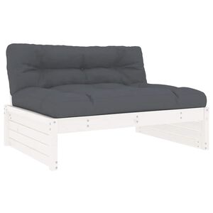 vidaXL Divano Centrale 120x80 cm in Legno Massello di Pino Bianco