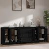 vidaXL Credenza Nera 230x35x80 cm in Legno Massello di Pino