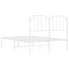 vidaXL Giroletto con Testiera Metallo Bianco 120x190 cm