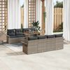 vidaXL Set Divano da Giardino con cuscino 7 pcs Grigio polyrattan