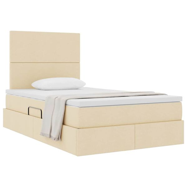 vidaXL Letto con Contenitore Crema 120 x 200 cm Pelle Sintetica