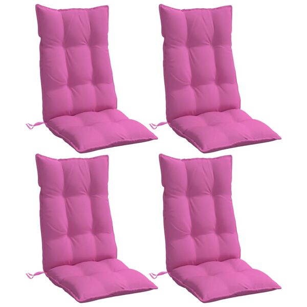 vidaXL Cuscini per Sedia con Schienale Alto 4pz Rosa in Tessuto Oxford