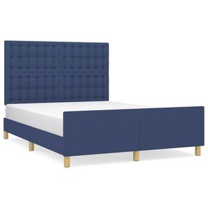 vidaXL Giroletto senza Materasso Blu 140x190 cm in Tessuto